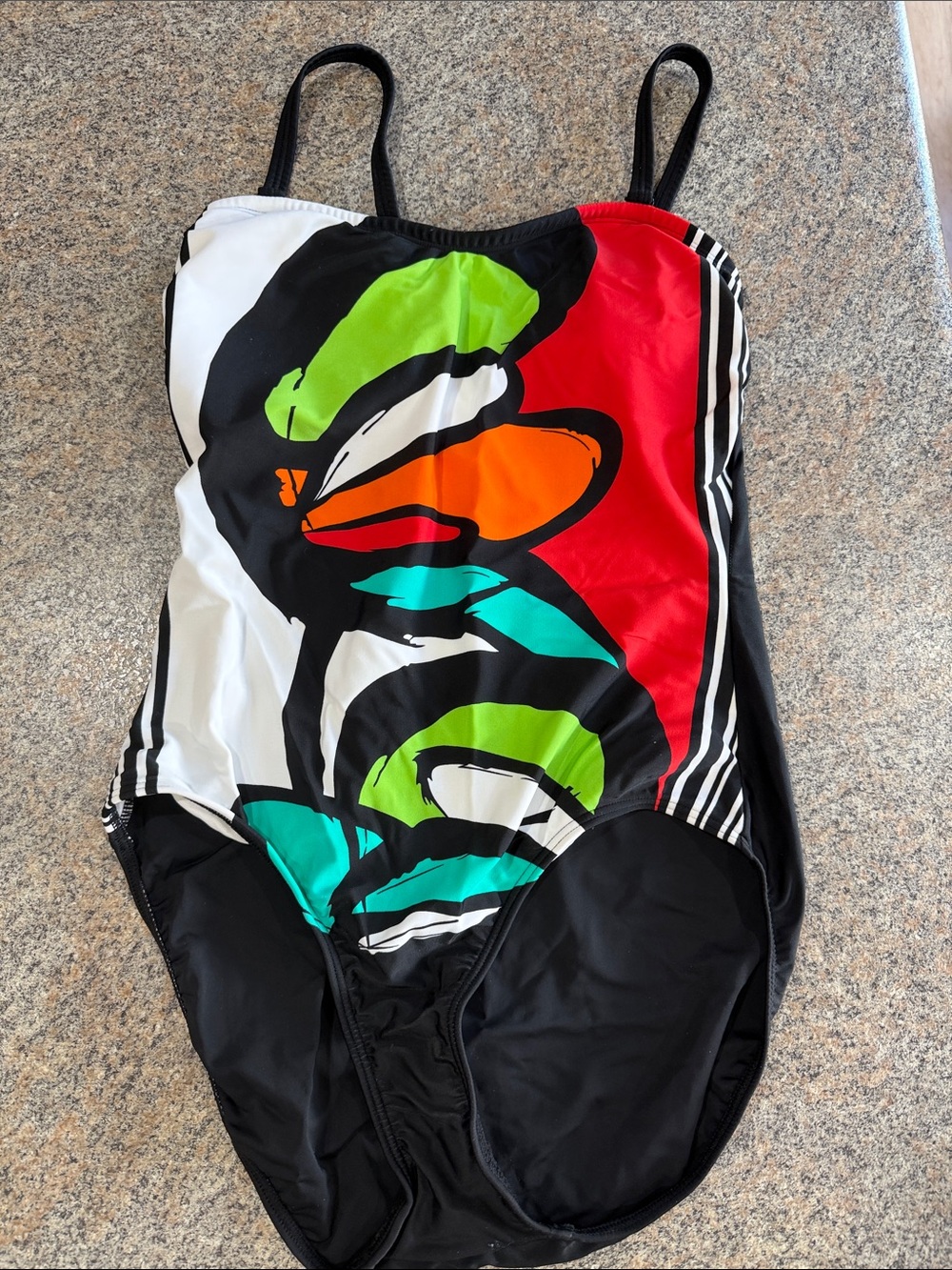 Venus Colorful Abstract One-Piece Swimsuit size 12